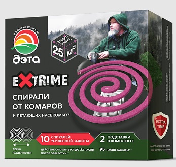Дэта Extrime, спирали от комаров и летающих насекомых, 10 шт