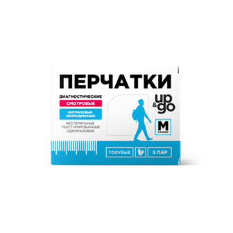 Купить перчатки up&go смотровые нитриловые неопудрен нестерильные размер m, 5 шт в Нижнем Новгороде