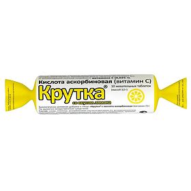 Купить аскорбиновая кислота крутка, таблетки со вкусом лимона, 10 шт бад в Нижнем Новгороде
