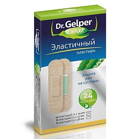 Купить пластырь dr. gelper (др.гелпер) алоэпласт эластичный, 24 шт в Нижнем Новгороде