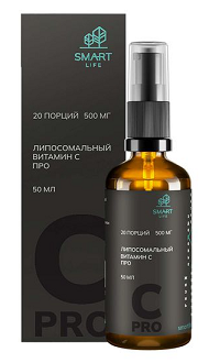 SmartLife (Смартлайф) Витамин С липосомальный Про, жидкость для приема внутрь флакон-дозатор 500мг/2,5мл 20доз 50мл БАД