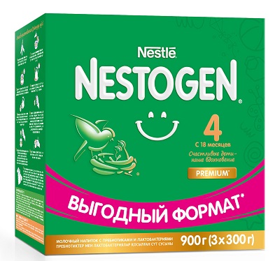 Купить nestle nestogen premium 4 (нестожен) сухая молочная смесь с 18 месяцев, 900г (3*300г) в Нижнем Новгороде