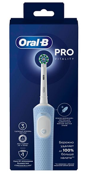 Oral-B (Орал-Би) Электрическая зубная щетка Vitality Pro D103.413.3 тип 3708 с зарядным устройством, тип 3757, голубой
