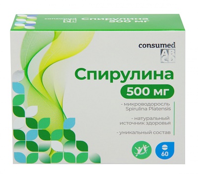 Купить спирулина консумед (consumed), таблетки 500мг, 60 шт бад в Нижнем Новгороде