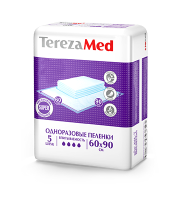 TerezaMed (Терезамед), пеленки одноразовые Супер 60х90см 5 шт