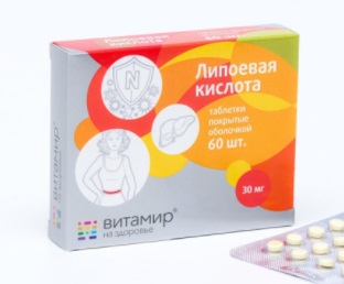 Липоевая кислота-Витамир, таблетки, покрытые пленочной оболочкой, 60 шт БАД