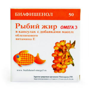 Купить рыбий жир биафишенол с маслом облепихи и витамином е, капсулы 300мг, 50 шт бад в Нижнем Новгороде