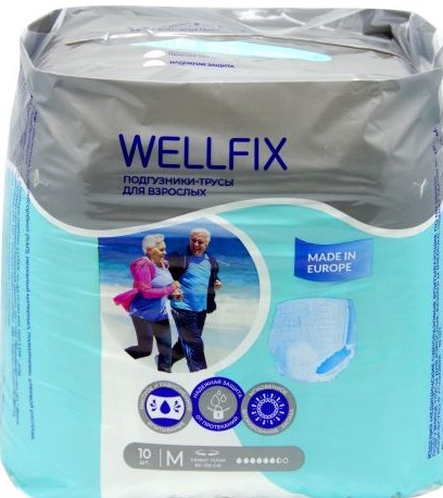 Подгузники-трусы для взрослых Веллфикс (Wellfix) размер M 10 шт купить в  интернет-аптеке в Нижнем Новгороде от 830 руб.