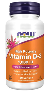 Now Foods (Нау Фудс) Витамин Д3 Высокоэффективный 1000МЕ, капсулы 300мг, 180 шт БАД