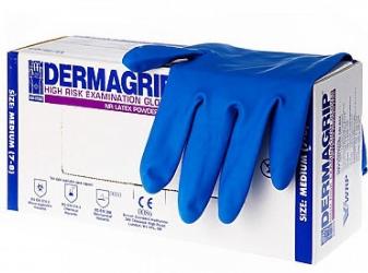 Купить перчатки dermagrip high risk powder free, п/проч.син.р.m №25 пар в Нижнем Новгороде