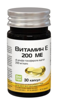 Витамин Е 200МЕ Реалкапс, капсулы 570мг 30 шт БАД