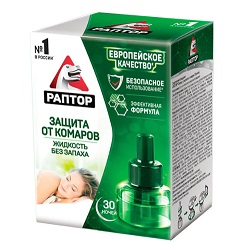 Раптор жидкость от комаров 30 ночей без запаха
