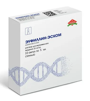 Эуфиллин-Эском, раствор для внутривенного введения 24 мг/мл ампулы 5мл 10шт