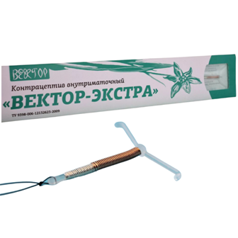 Контрацептив внутриматочный (спираль) Вектор-экстра серебро-медьсодержащий т-образный AgCu 150/250