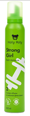 Holly Polly (Холли Полли) мусс для волос Strong Girl, супер объем и сильная фиксация, 200мл