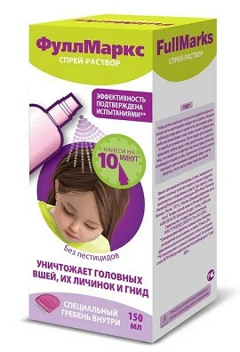 Full Marks (Фулл Маркс), средство педикулицидный (от вшей и гнид), спрей 150мл