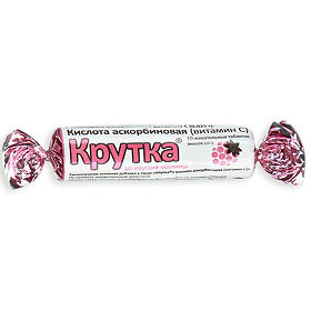 Аскорбиновая кислота Крутка, таблетки со вкусом малины, 10 шт БАД