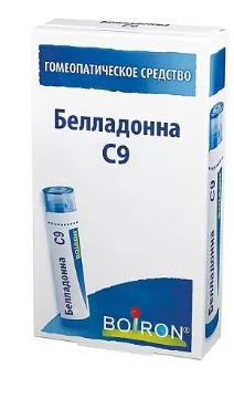 Белладонна С9, гомеопатический монокомпонентный препарат растительного происхождения, гранулы гомеопатические 4 гр 