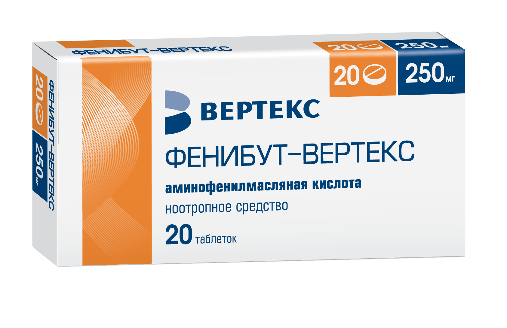 Фенибут-Вертекс, таблетки 250мг, 20 шт  в интернет-аптеке в .