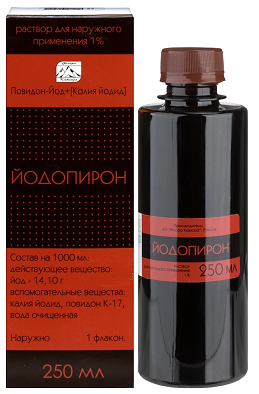 Йодопирон, раствор для наружного применения 1%, флакон 250мл