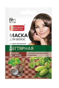 Купить фитокосметик (fito косметик)маска для волос дегтярная с репейным маслом и хмелем, 30 мл в Нижнем Новгороде