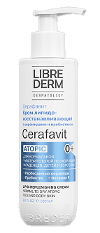 Librederm Cerafavit (Либридерм) крем липидовосстанавливающий с церамидами и пребиотиками, 200мл