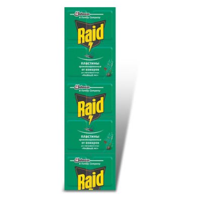 Купить рейд (raid) пластины от комаров хвоя, 10 шт в Нижнем Новгороде