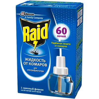Купить рейд (raid) жидкость для фумигатора 60 ночей в Нижнем Новгороде