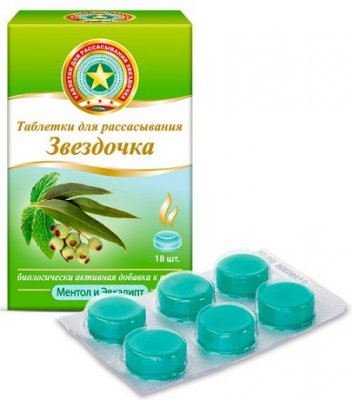 Купить звездочка, таблетки для рассывания со вкусом ментола и эвкалипта, 18 шт бад в Нижнем Новгороде