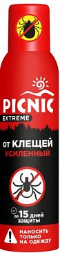 Пикник (Picnic) Extreme аэрозоль от комаров и клещей, 150мл