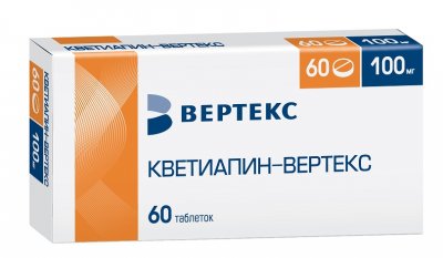 Купить кветиапин-вертекс, таблетки, покрытые пленочной оболочкой 100мг, 60 шт в Нижнем Новгороде