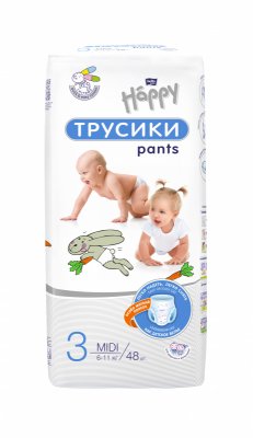 Купить белла беби хеппи (bella baby happy) подгузники-трусики 3 миди 6-11кг 48шт в Нижнем Новгороде