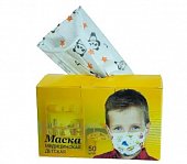 Купить маска медицинская одноразовая детская белая с рисунком, 50 шт в Нижнем Новгороде