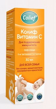 Колиф Витамин С, капли для детей, флакон-капельница, 30мл БАД
