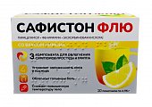 Купить сафистон флю, порошок для приготовления раствора для приема внутрь, со вкусом лимона 500 мг+25 мг+200 мг, 10 шт в Нижнем Новгороде