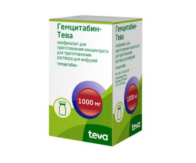 Купить гемцитабин-тева, лиофилизат для приготовления концентрата для приготовления раствора для инфузий 1000мг, 1 шт в Нижнем Новгороде