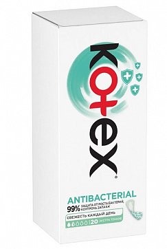 Котекс (Kotex) прокладки ежедневные антибактериальны экстра тонкие, 20 шт