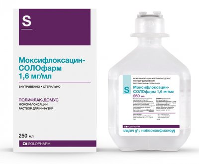 Купить моксифлоксацин-солофарм, раствор для инфузий 1,6мг/мл, флакон 250мл в Нижнем Новгороде