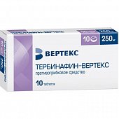 Купить тербинафин-вертекс, таблетки 250мг, 10 шт в Нижнем Новгороде