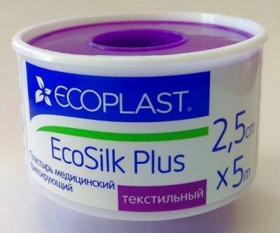 Купить ecoplast ecosilk plus медицинский фиксирующий текстильный 2,5см х 5м в Нижнем Новгороде