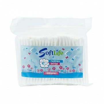 Палочки ватные пакет SoftLife (СофтЛайф) 200 шт