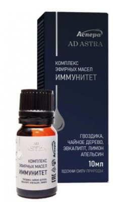 Купить аспера комплекс эфирных масел иммунитет гвоздика, чайное дерево, эвкалипт, апельсин, лимон фл 10мл в Нижнем Новгороде