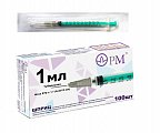 Шприц туберкулиновый 1 мл трехдетальный c иглой 27g (0,4х12 мм), 100 шт Премьер-Мед