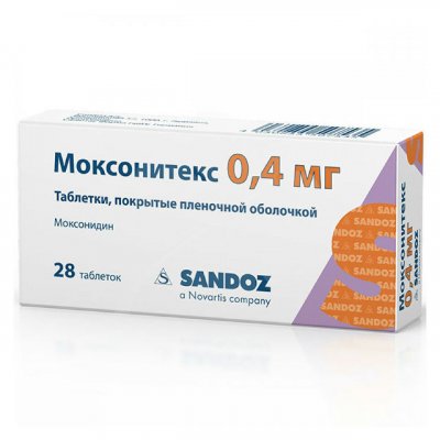 Купить моксонитекс, таблетки, покрытые пленочной оболочкой 0,4мг, 28 шт в Нижнем Новгороде