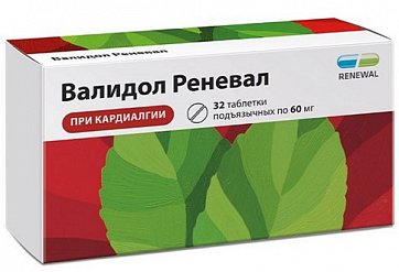 Валидол Реневал, таблетки подъязычные 60мг, 32 шт