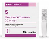 Купить пентоксифиллин, концентрат для приготовления раствора для инфузий 20мг/мл, ампулы 5мл, 10 шт в Нижнем Новгороде
