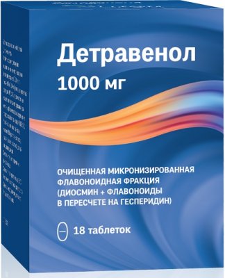 Купить детравенол, таблетки, покрытые пленочной оболочкой 1000мг, 18 шт в Нижнем Новгороде