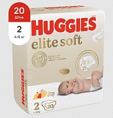 Купить huggies (хаггис) подгузники elitesoft 2, 4-6кг 20 шт в Нижнем Новгороде
