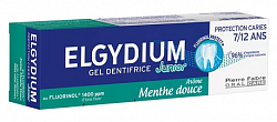 Эльгидиум зубная паста-гель детская защита от кариеса джуниор с мягким вкусом мяты 50 мл