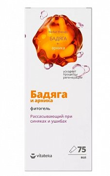 Фито-гель рассасывающий при синяках и ушибах Бадяга и арника Витатека 75мл